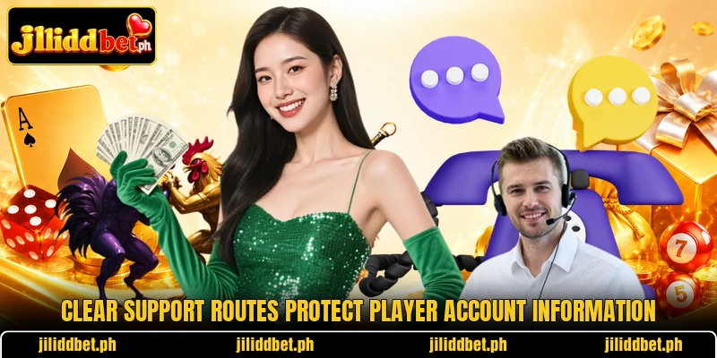 Clear support routes protect player account information Clear support routes protect player account information