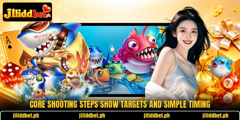 Core shooting steps show targets and simple timing