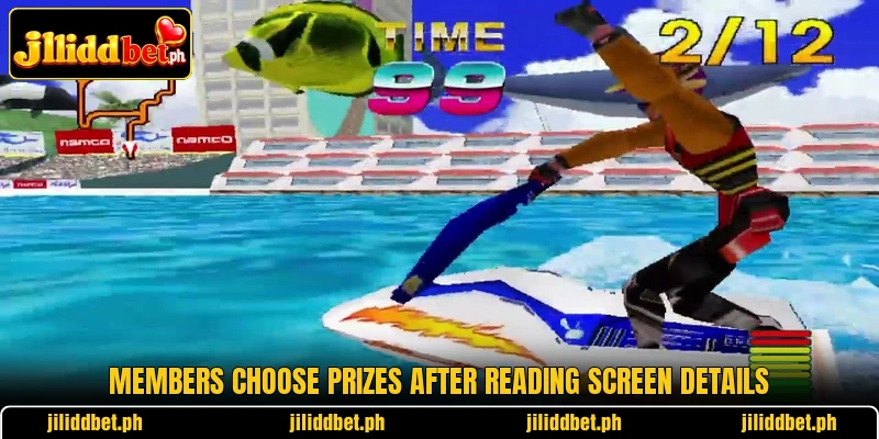 Members choose prizes after reading screen details