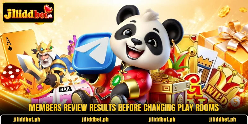 Members review results before changing play rooms
