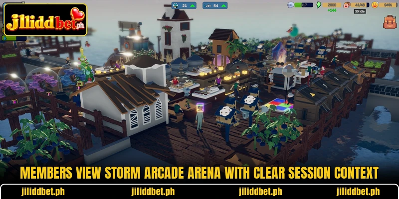 Members view Storm Arcade Arena with clear session context