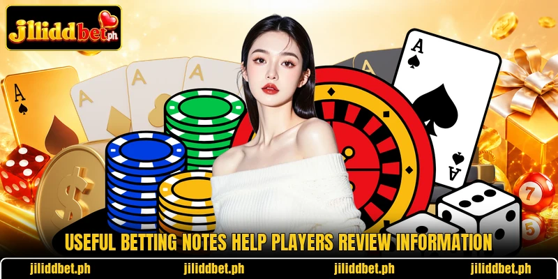 Useful betting notes help players review information